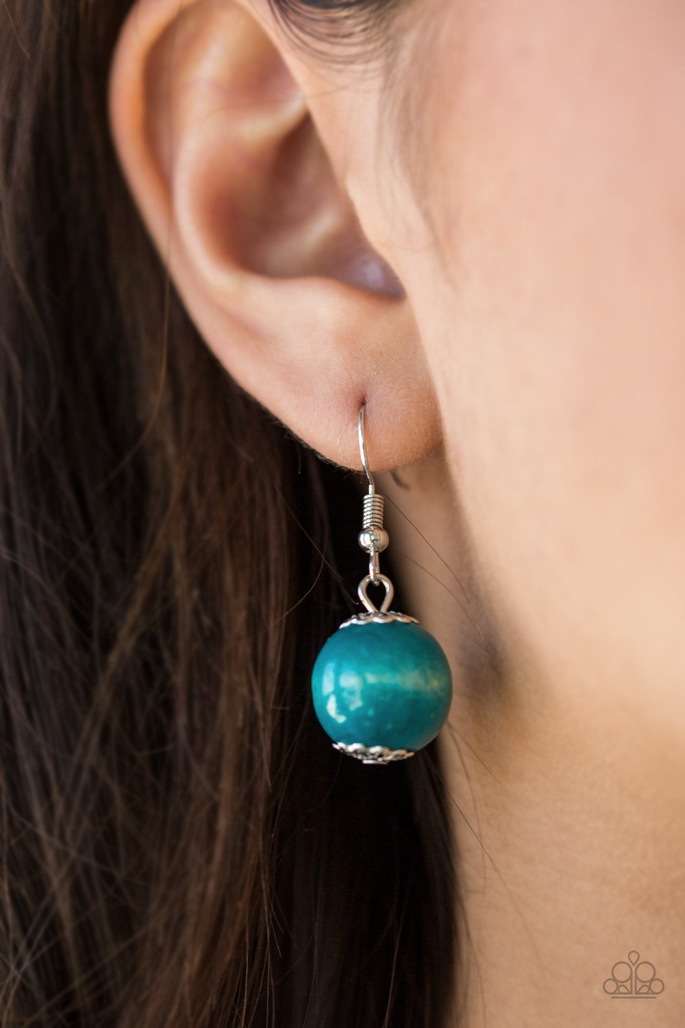 Cozumel Coast - Blue & Brown Wooden Paparazzi Necklace & matching earrings