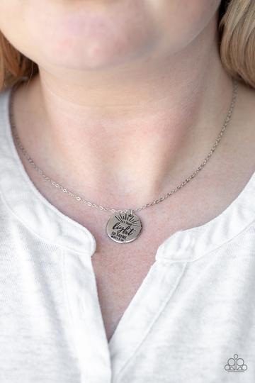 Let Your Light So Shine - Silver "Let Your Light So Shine" Pendant Paparazzi Necklace & matching earrings