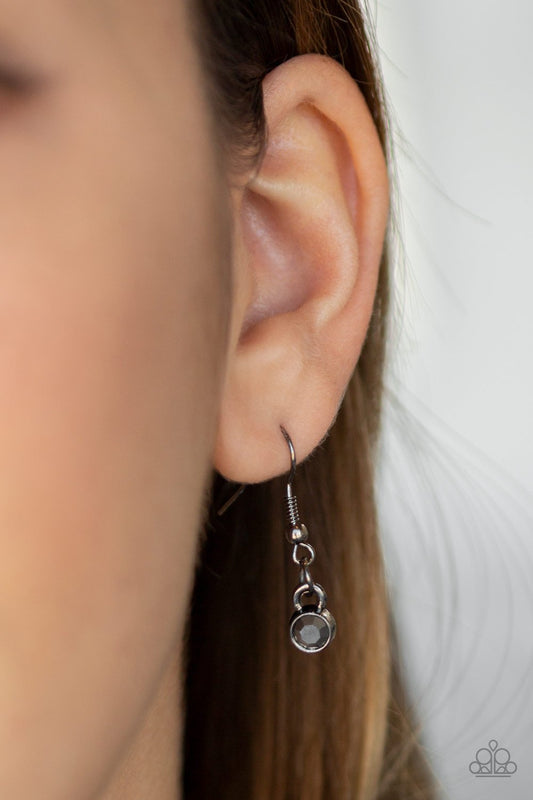 Leading Lady - Gunmetal/Hematite Rhinestone Paparazzi Necklace & matching earrings