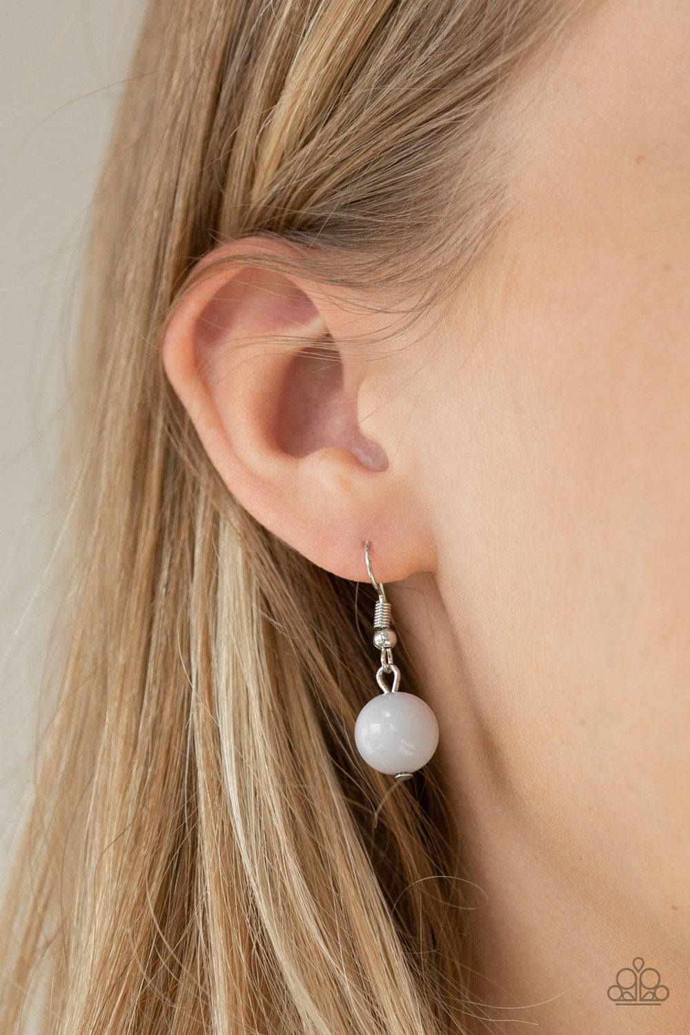 Pleasant Promenade - Multi Gray & Blue Faux Rock Beaded Paparazzi Necklace & matching earrings