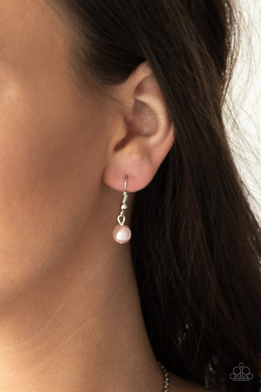 Timeless Tassels - Pink Dainty Pearls & Silver Chain Tassels Necklace & matching earrings