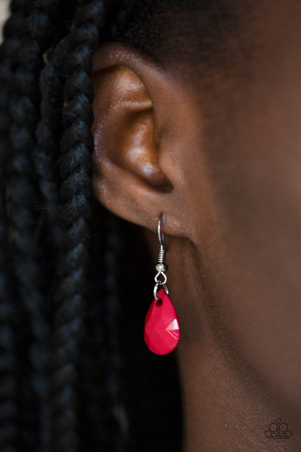 Hurricane Season - Red Wine Glassy & Polished Beads/Gunmetal Chain Necklace & matching earrings