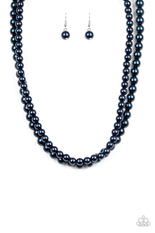 Woman Of The Century - Blue Pearl Double Strand Paparazzi Necklace & matching earrings