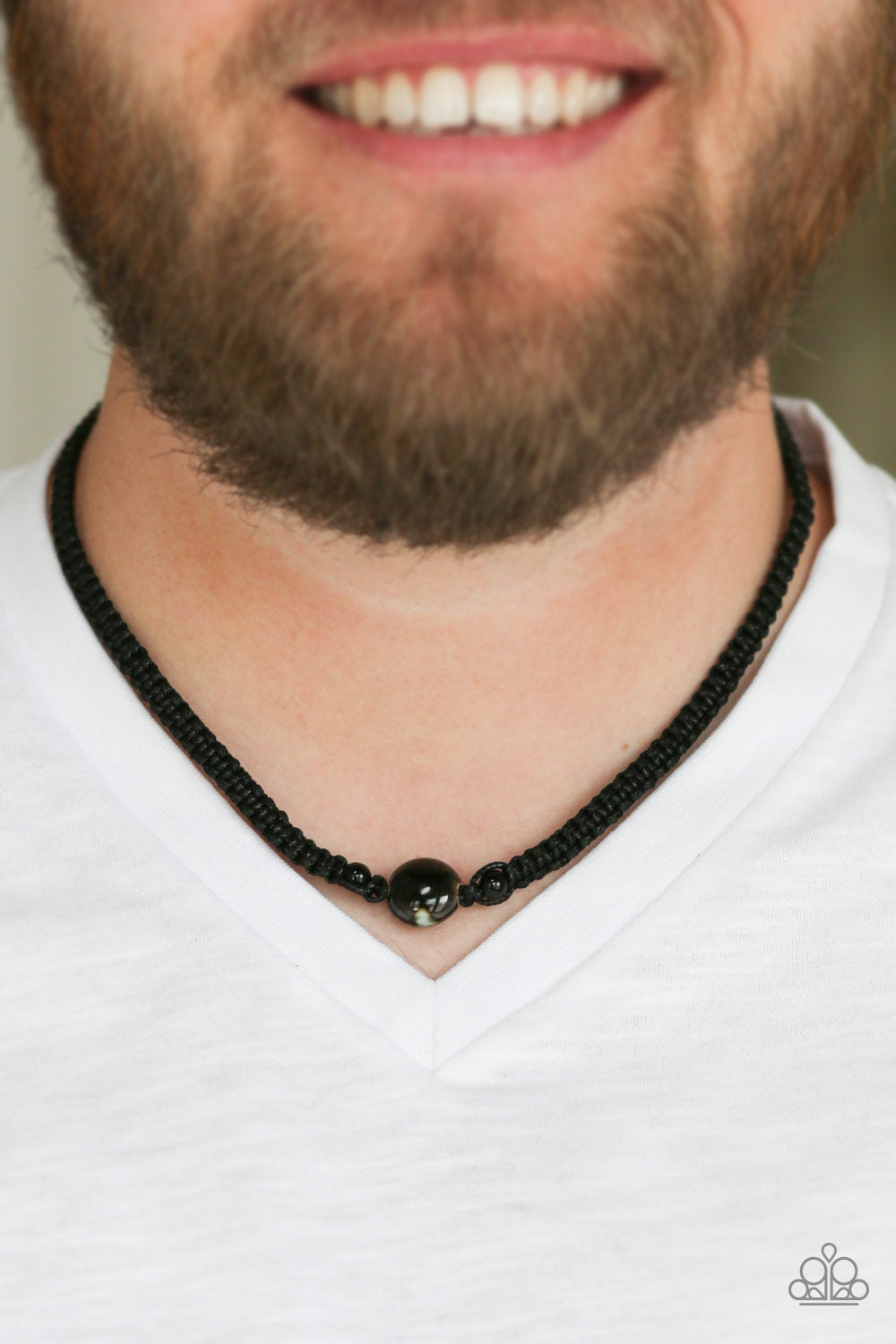 Go Climb A Mountain - Black Glassy Bead/Dainty Black Beads/Black Beaded Cord Urban Necklace