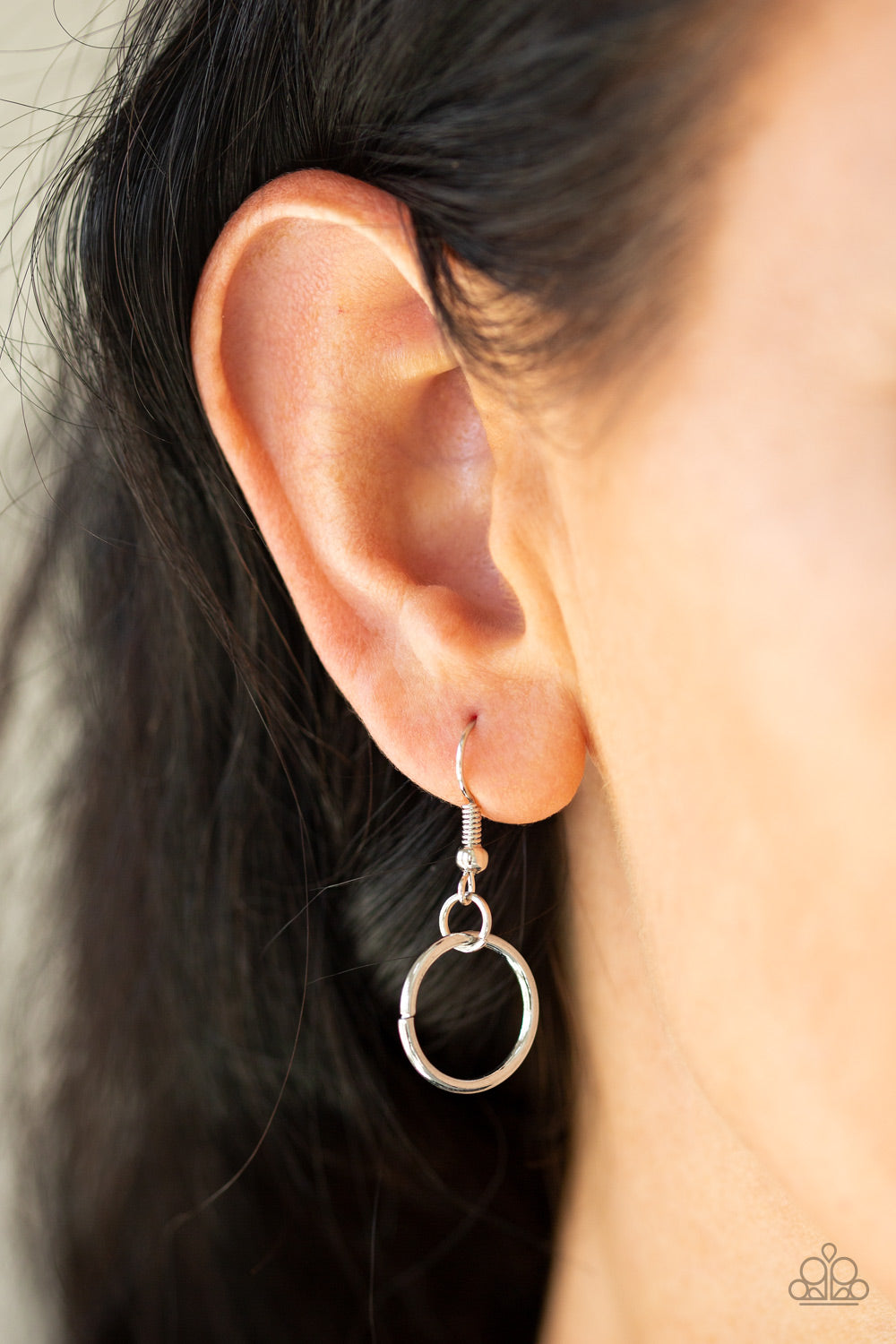 Classic Combo - Silver Oversized Hoop and Dainty Ring Necklace & matching earrings