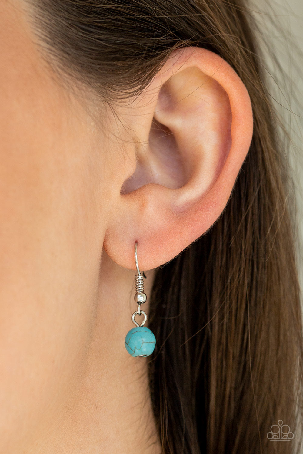 Environmental Impact - Blue/Turquoise & Orange Stone Bead Fringe Necklace & matching earrings