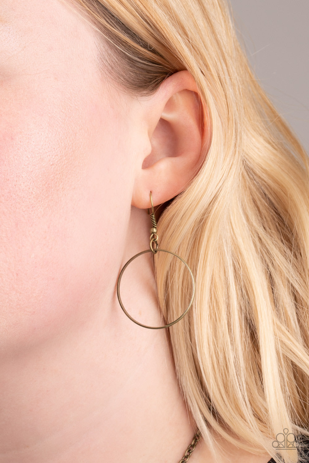 My Ears Are Ringing - Brass Large & Small Antiqued Ring Pendant Necklace & matching earrings