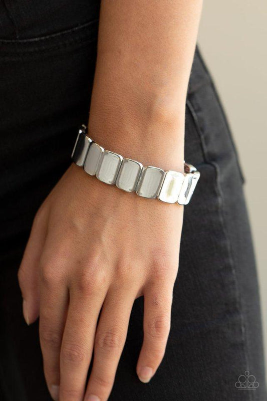 Retro Effect - Silver Paparazzi Stretch Bracelet