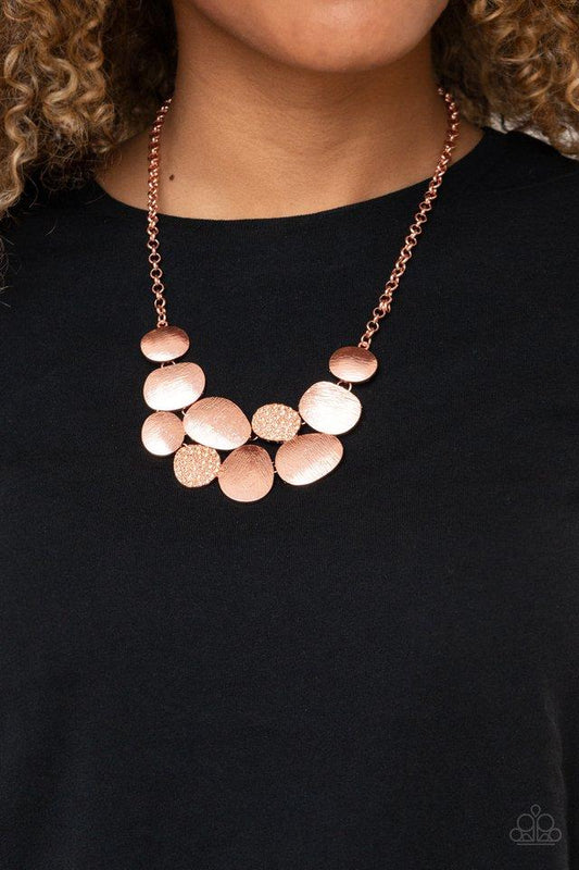 A Hard LUXE Story - Copper Paparazzi Necklace & matching earrings