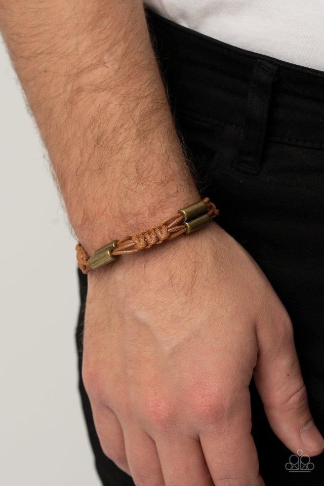 Always Adrift - Brown Cording/Brass Accent Urban Paparazzi Bracelet