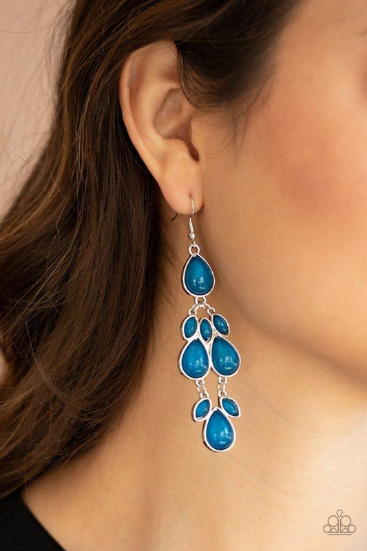 Superstar Social - Blue Marquise & Teardrop Beaded Paparazzi Earrings