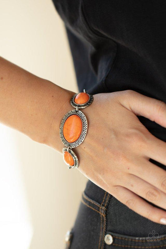 MESA Time Zone - Orange Stone Paparazzi Adjustable Bracelet