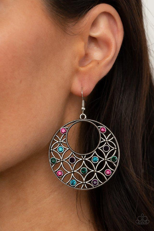 Garden Garnish - Multi Rhinestone Paparazzi Earrings