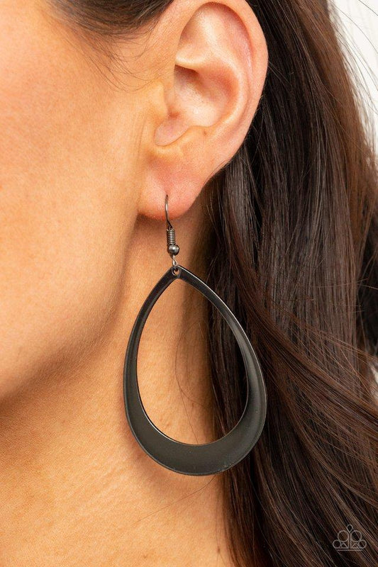 Fierce Fundamentals - Gunmetal Paparazzi Earrings