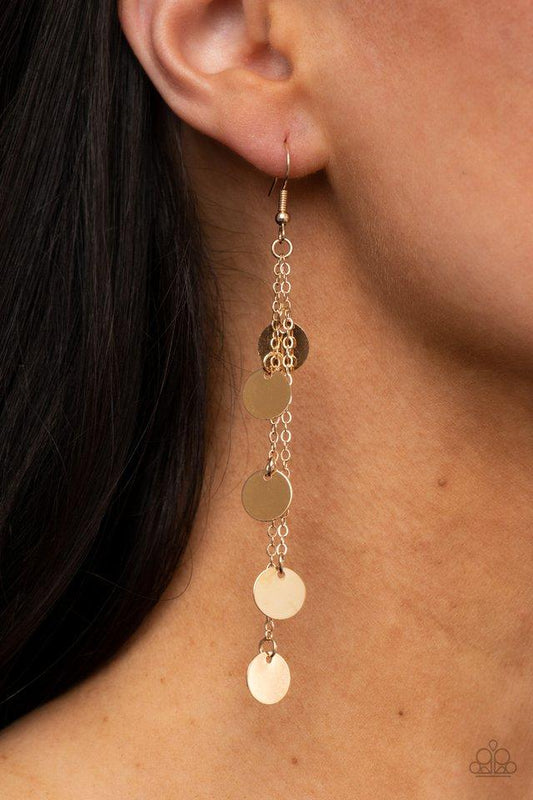 Take A Good Look - Gold Disc/Gold Chain Paparazzi Earrings