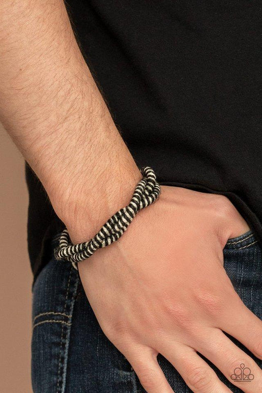 Island Endeavor - Black & White Cording Paparazzi Urban Bracelet