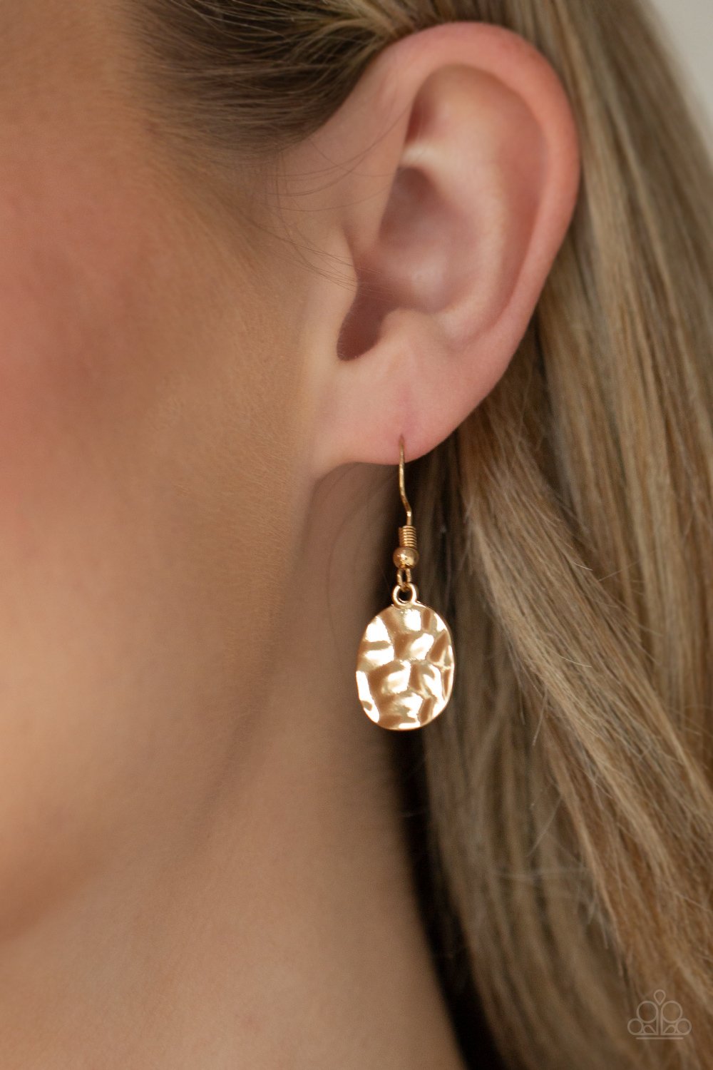 Turn Me Loose - Brown Suede/Asymmetrical Gold Beaded Paparazzi Necklace & matching earrings