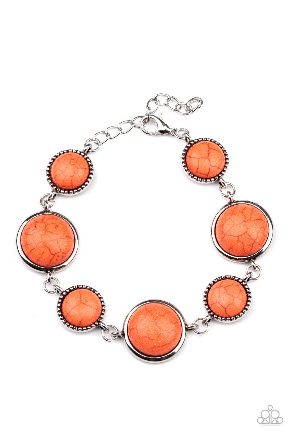 Turn Up The Terra - Orange Stone Paparazzi Adjustable Bracelet