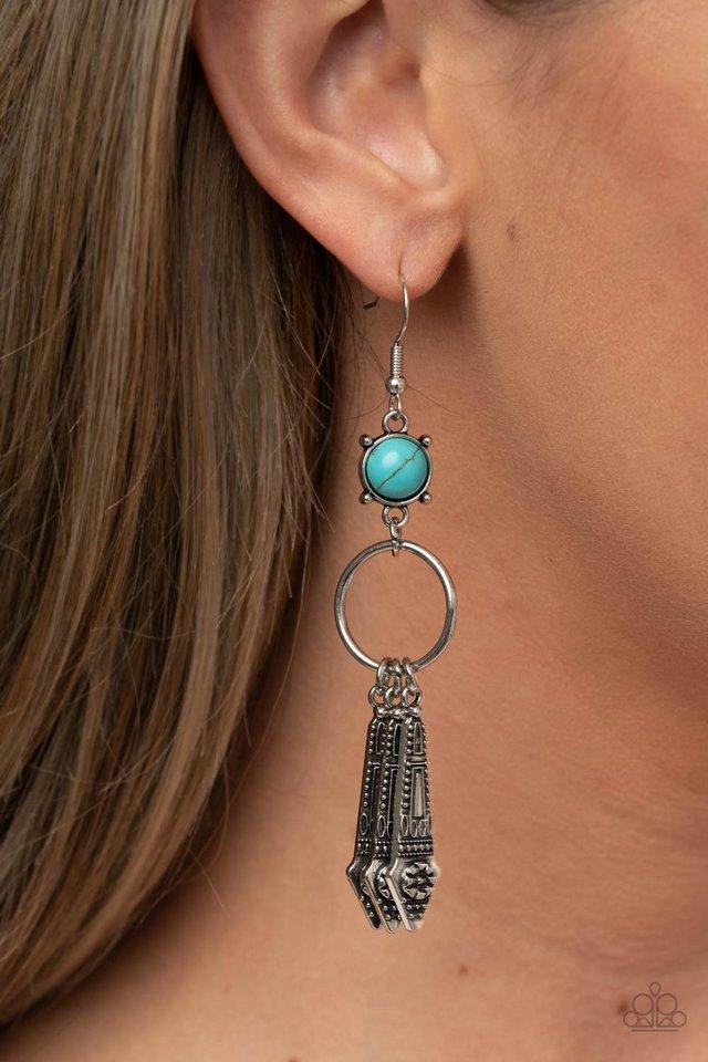 Prana Paradise - Blue/Turquoise Stone Paparazzi Earrings