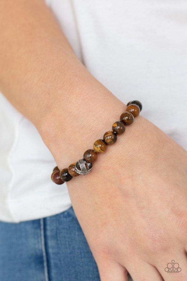 ZEN Commandments - Brown Tiger's Eye Stone Paparazzi Stretch Bracelet