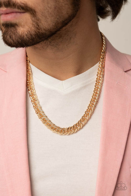 Urban Uppercut - Gold Oversized Chain Paparazzi Men's Necklace