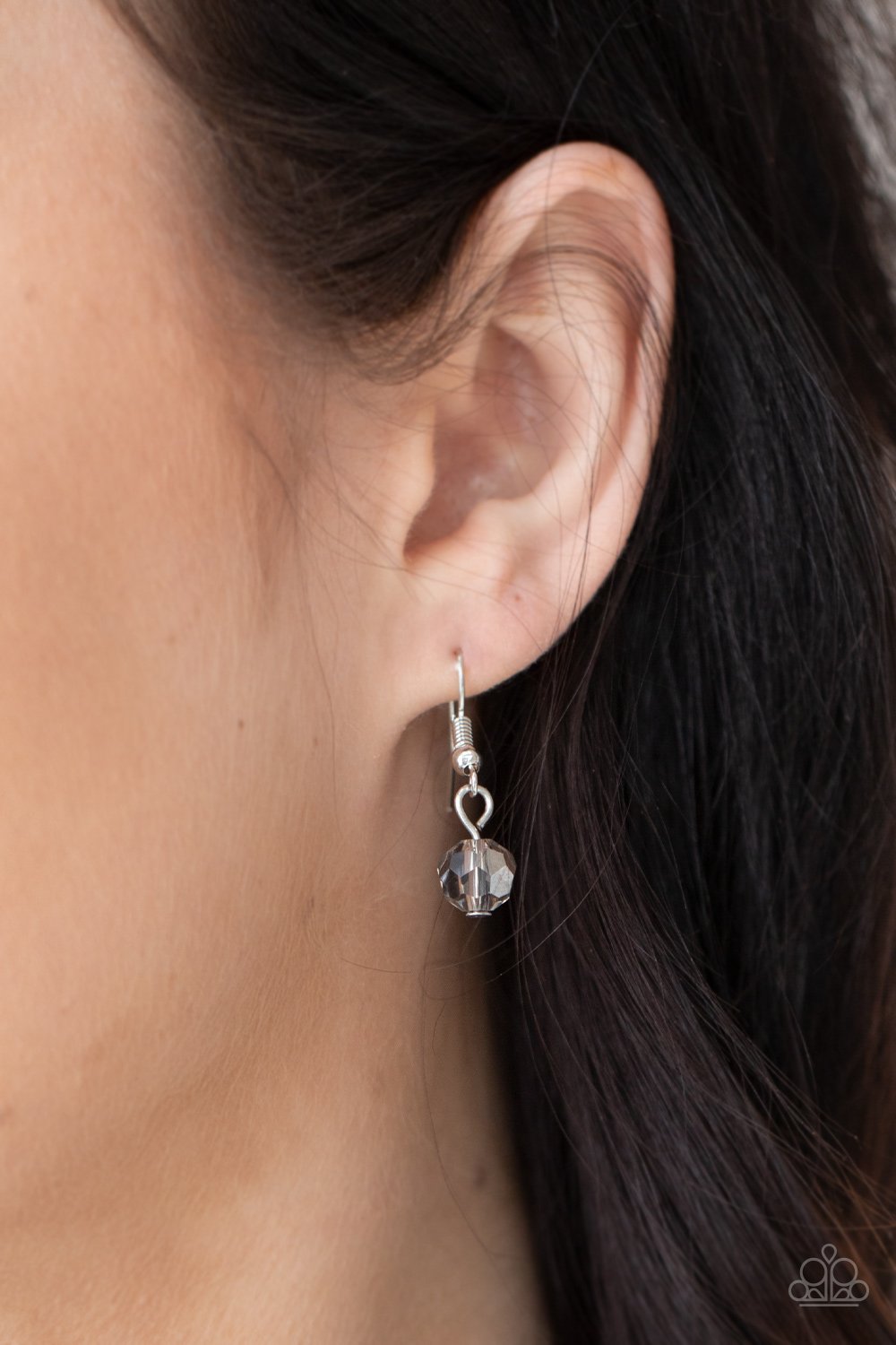 Ethereally Ensconced - Silver Flat Beads/Iridescent Smoky Beaded Paparazzi Necklace & matching earrings