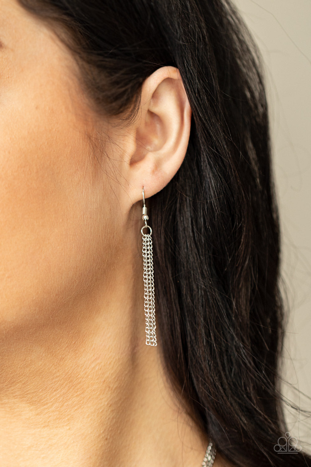 Pebble Me Pretty - Multi Hammered/Dotted Silver & Brass Disc Paparazzi Necklace & matching earrings