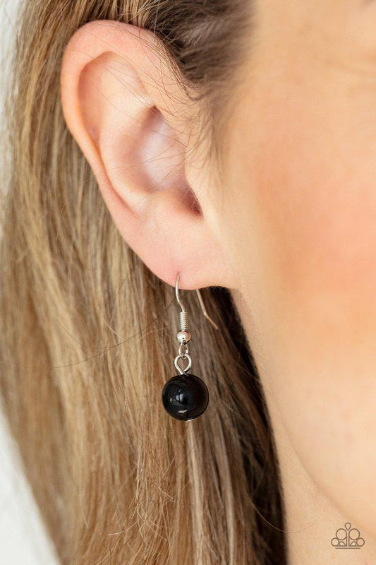 Nautical Novelty - Black & Silver Beaded Paparazzi Necklace & matching earrings