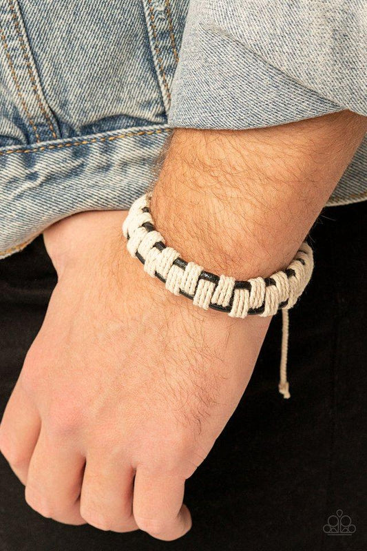 Rustic Terrain - Black & White Cording Paparazzi Urban Bracelet