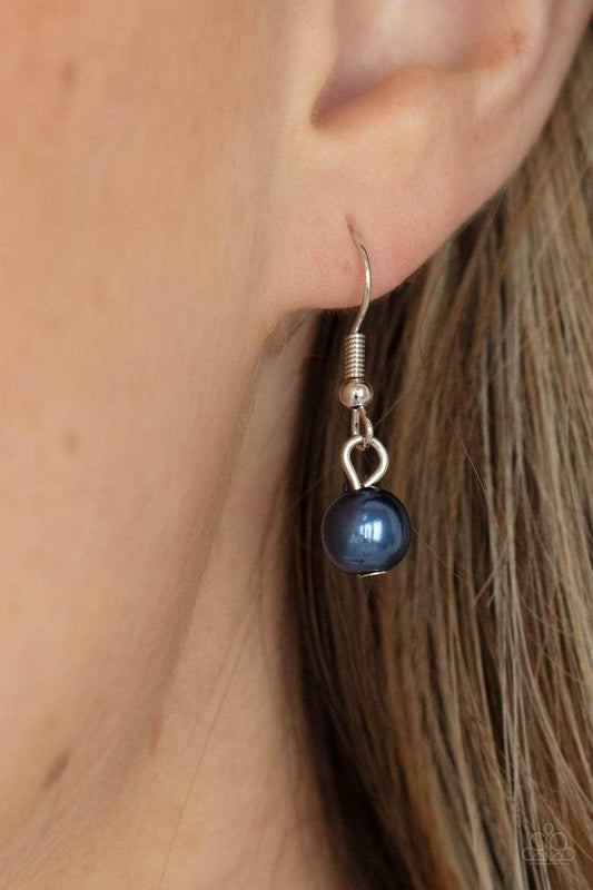 Champagne Dreams - Blue Pearls, Silver Beads, Crystal-Like Beaded Paparazzi Necklace & matching earrings