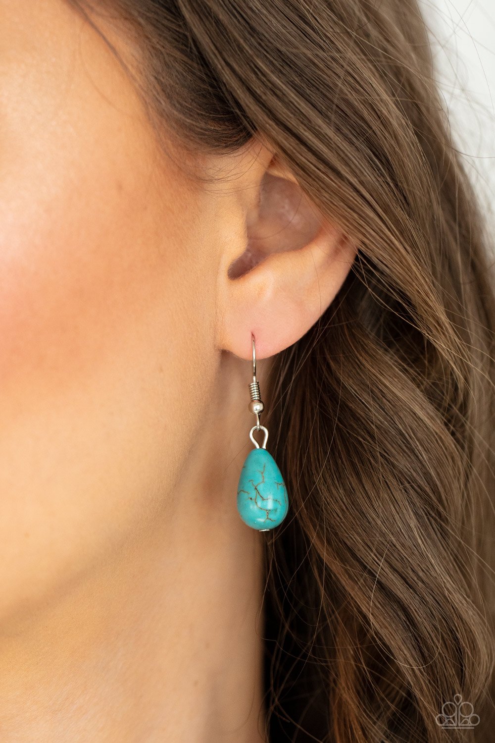 Cowgirl Couture - Multi Turquoise, Green, & Orange Stone Pendant Paparazzi Necklace & matching earrings