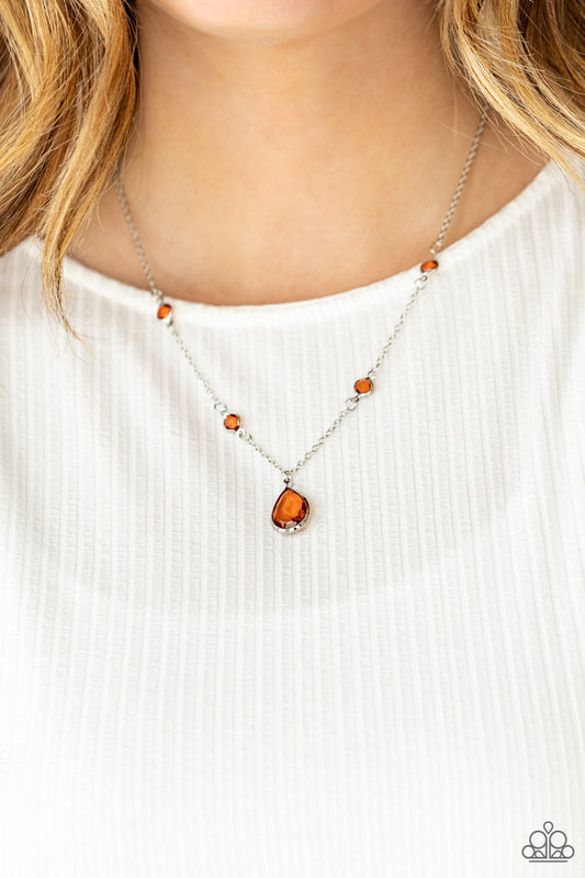 Romantic Rendezvous - Brown Teardrop Gem Paparazzi Necklace & matching earrings