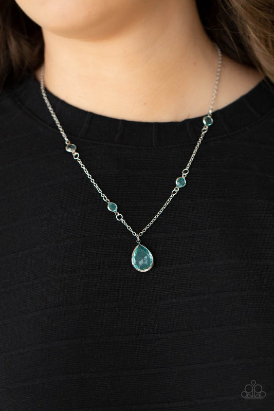 Romantic Rendezvous - Blue Radiance Teardrop Gem Paparazzi Necklace & matching earrings