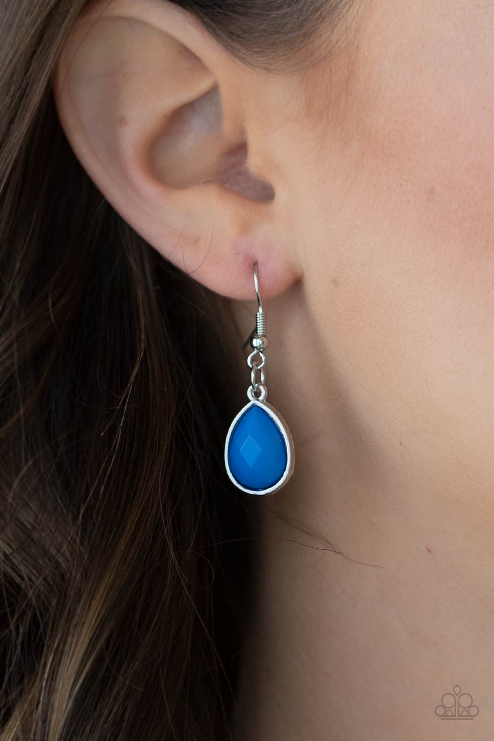 Mystical Mirage - Blue Mismatched Beaded Linked Frame Paparazzi Necklace & matching earrings