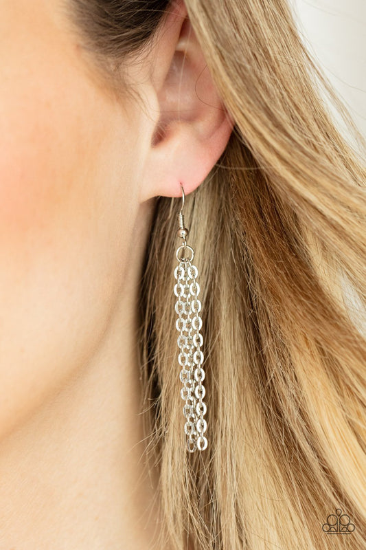 Titanic Splendor - Blue Tint Teardrop Gem Pendant Paparazzi Necklace & matching earrings