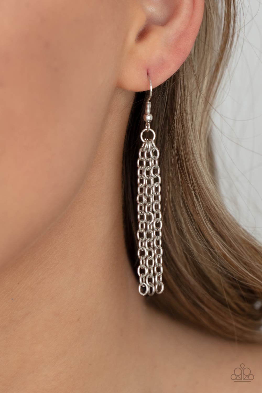 Elliptical Episode - Blue & Gold Glassy Gem Paparazzi Necklace & matching earrings