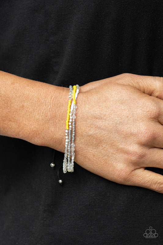 BEAD Me Up, Scotty! - Yellow & White Seed Bead Paparazzi Urban Bracelet