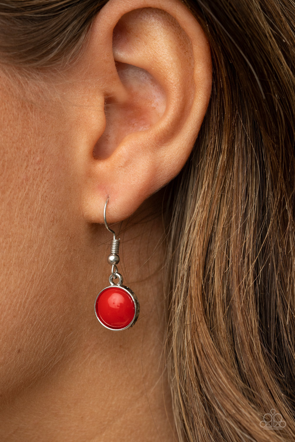 Trend Worthy - Red Square & Round Beaded Paparazzi Necklace & matching earrings