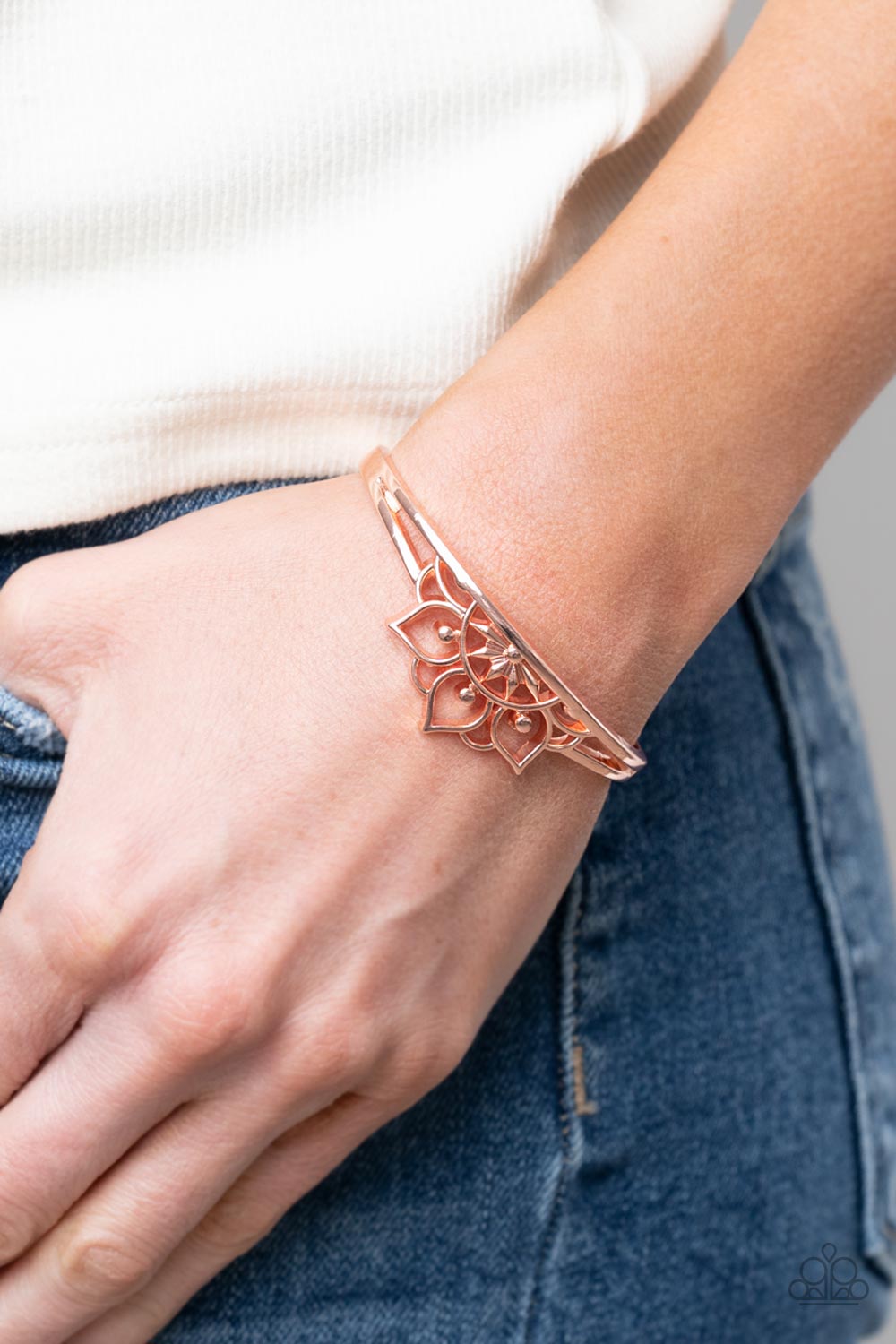 Mandala Mindfulness - Copper Airy Mandala-Like Crown Paparazzi Cuff Bracelet