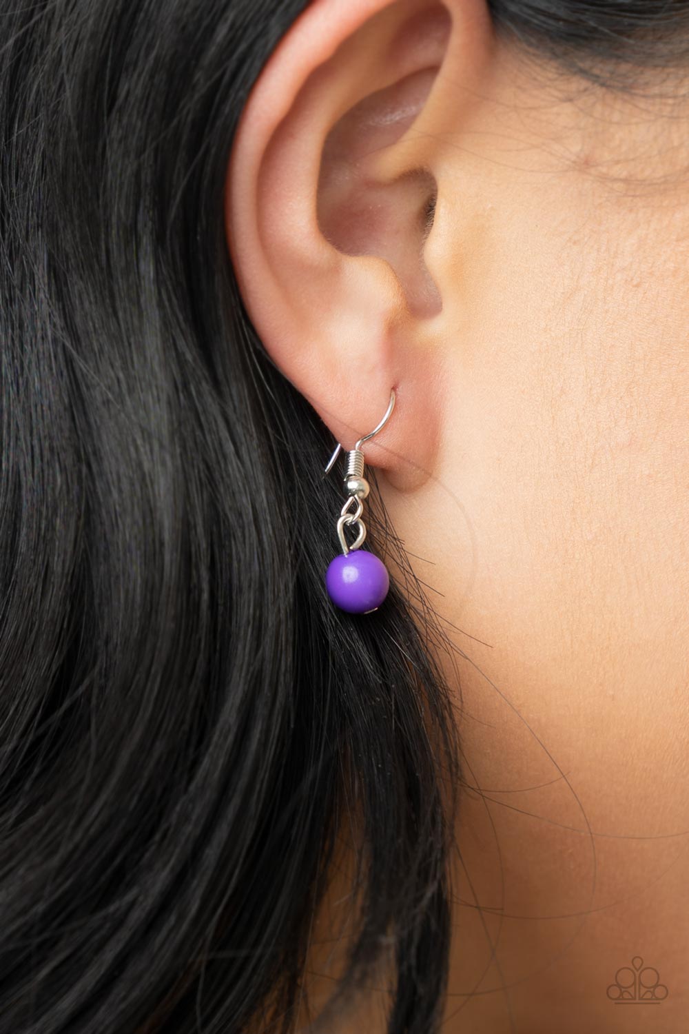 Prismatically POP-tastic - Purple Amethyst Orchid Beaded Paparazzi Necklace & matching earrings