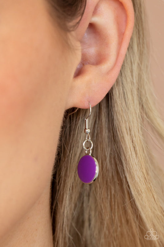 Harmonizing Hotspot - Purple Amethyst Orchid & Silver Disc Paparazzi Necklace & matching earrings