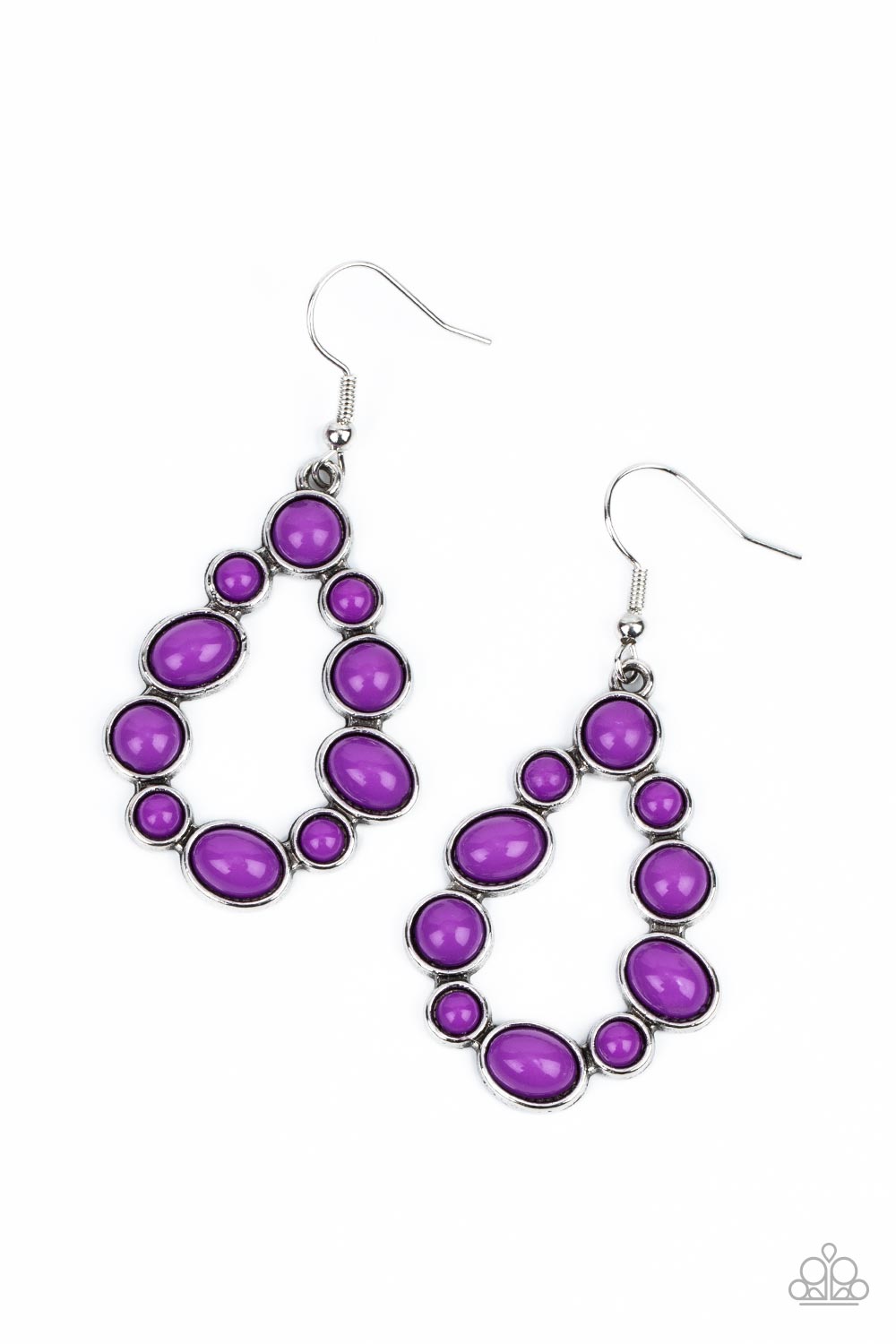 POP-ular Party - Purple Bubbly Oval & Round Beaded Paparazzi Earrings