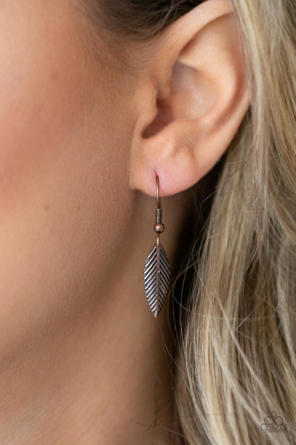 Canopy Cruise - Copper Leafy Fringe/Ornate Filigree Pendant Paparazzi Necklace & matching earrings