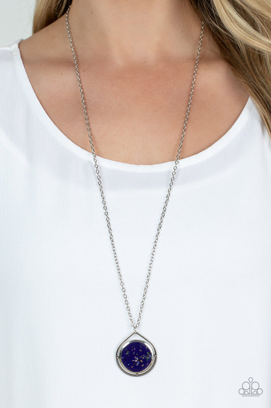 Pacific Periscope - Purple & Iridescent Shell-Like Accent Pendant Paparazzi Necklace & matching earrings