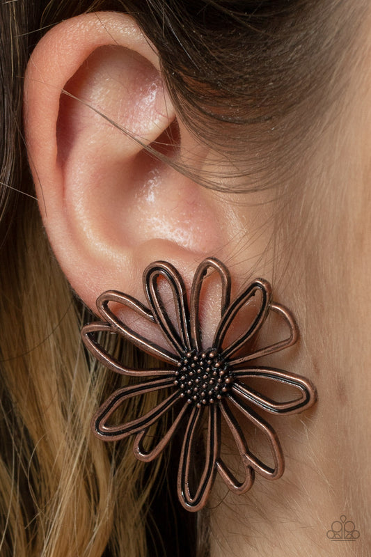 Artisan Arbor - Copper Flower Paparazzi Post Earrings