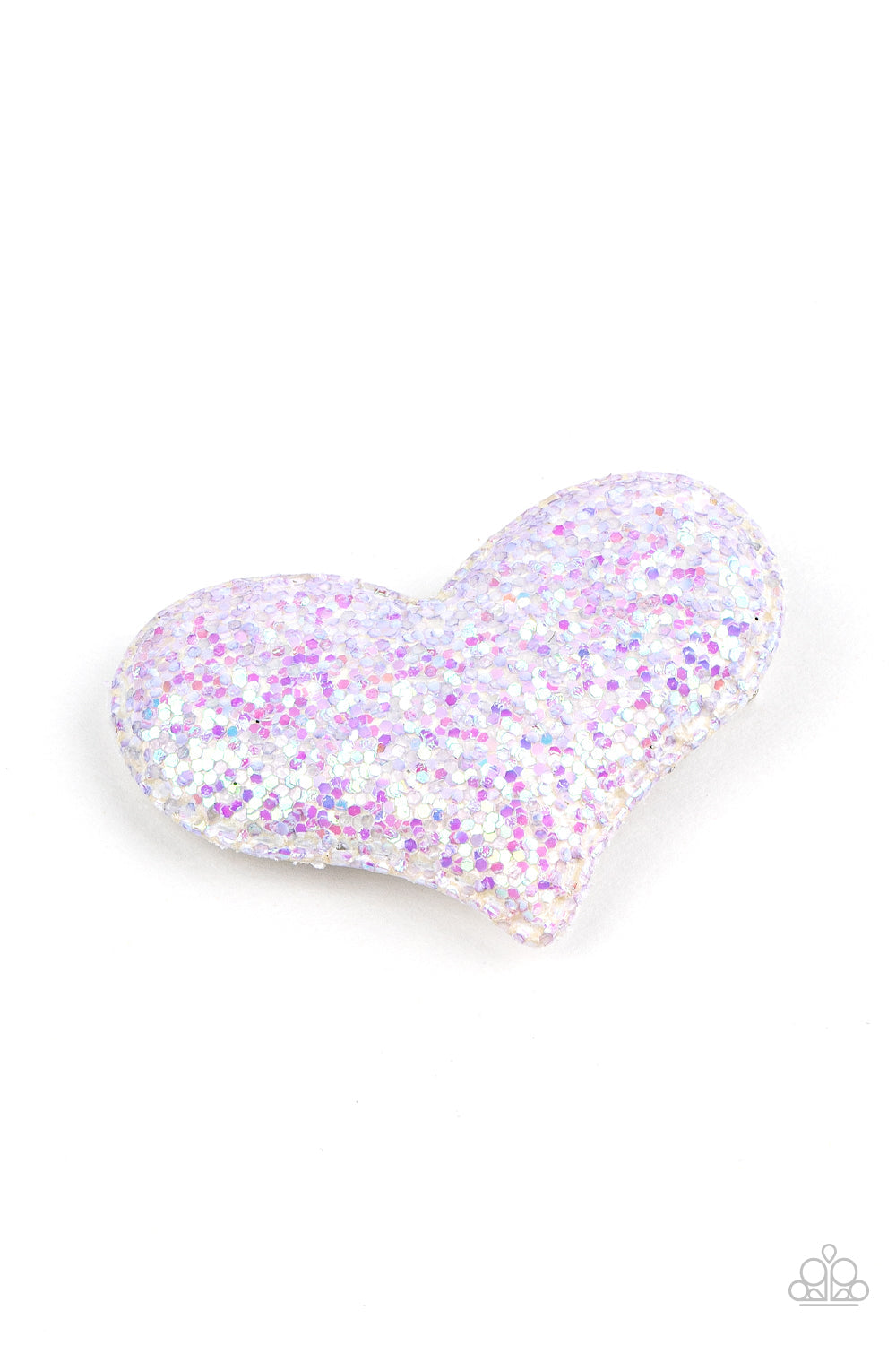 Rainbow Love - Multi Iridescent Glitter Heart Paparazzi Hair Clip