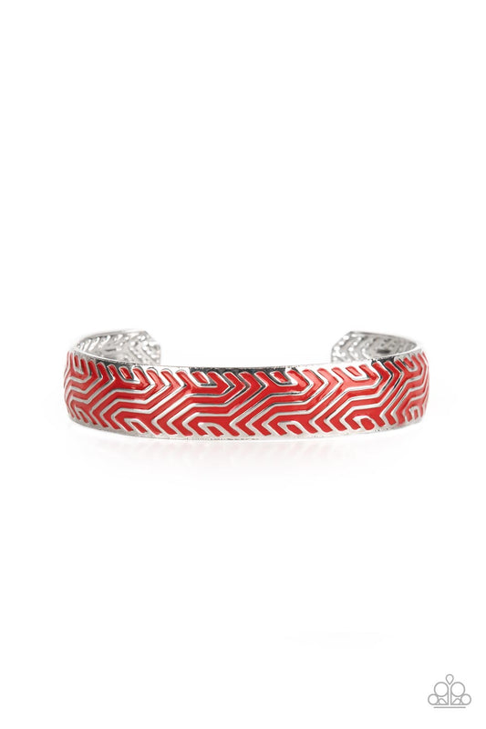 Relic Raider - Red Tribal Inspired Paparazzi Cuff Bracelet