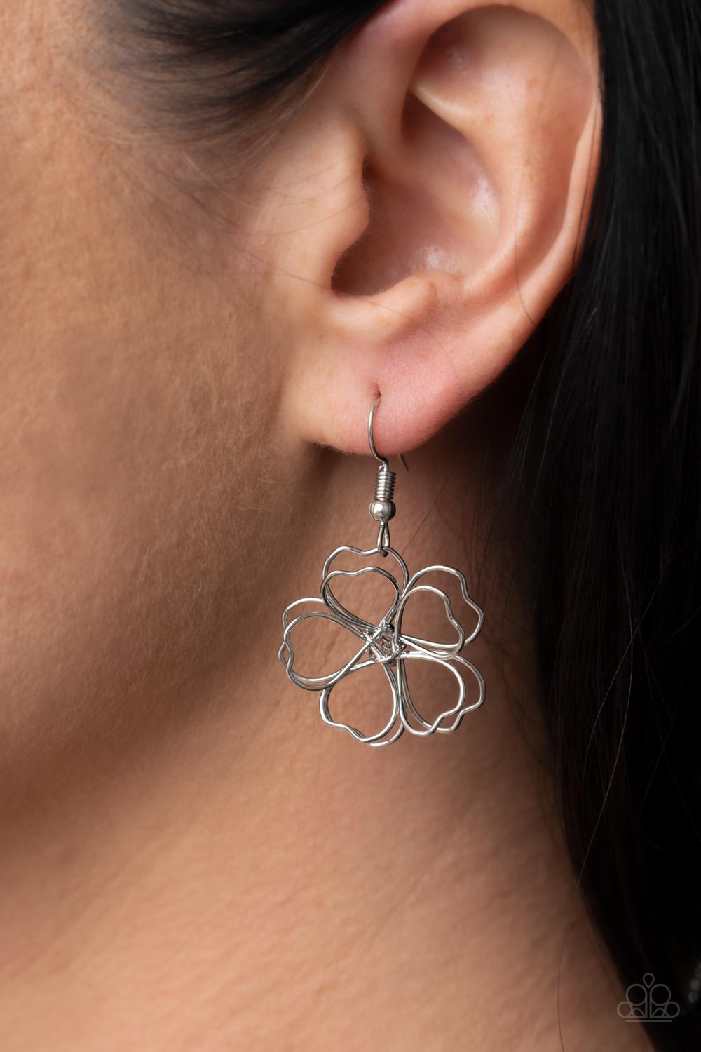 Time to GROW - Silver & Rose Gold Oversized Blossom Paparazzi Necklace & matching earrings