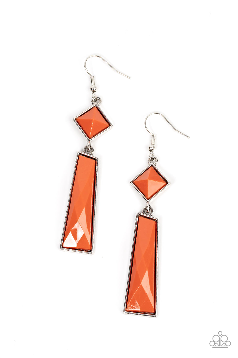 Hollywood Harmony - Orange Faceted Bead Paparazzi Earrings