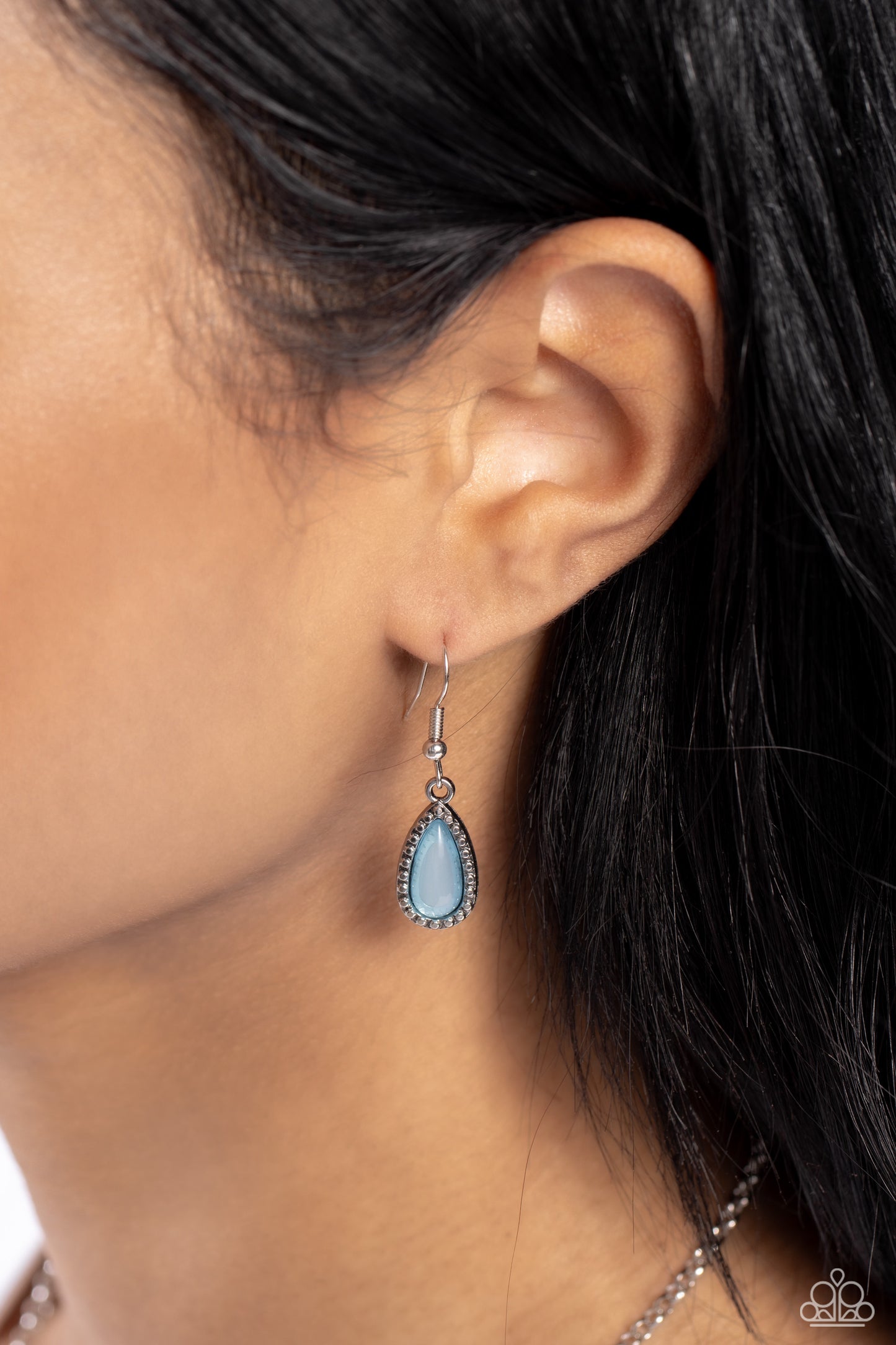 Exceptionally Ethereal - Blue Teardrop Beaded Paparazzi Necklace & matching earrings